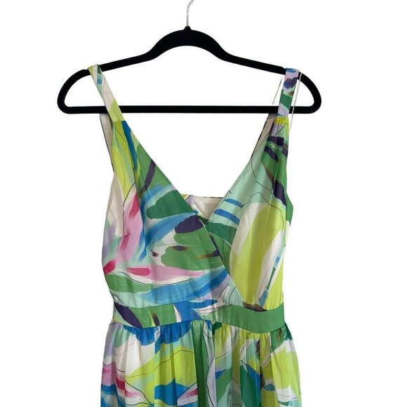 Aidan By Adrianna Papell Printed Chiffon Maxi Dress Multicolor Womens Size 8 - Picture 7 of 11